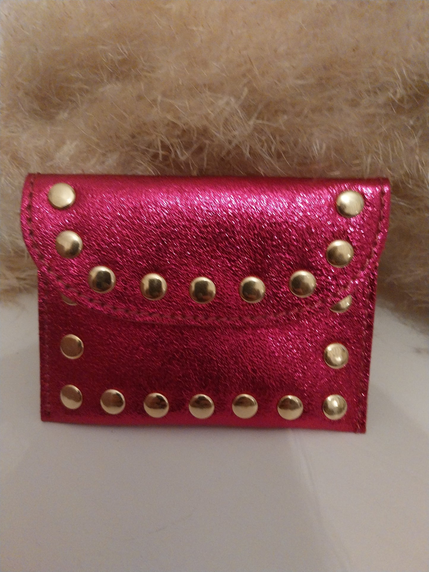 Porte carte rose fushia made in 🇮🇹