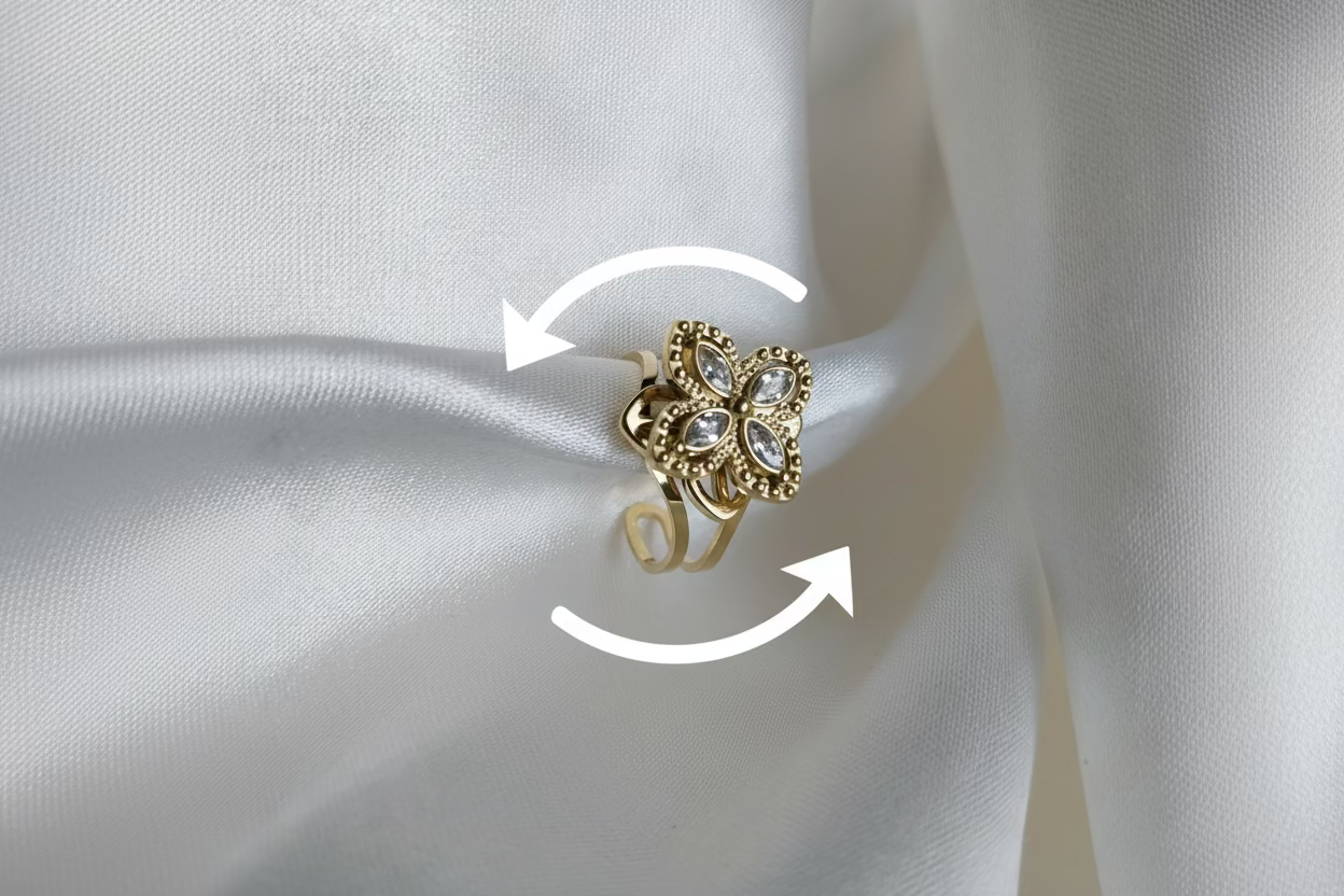 Bague anti stress qui tourne en acier inoxydable réglable  Malya