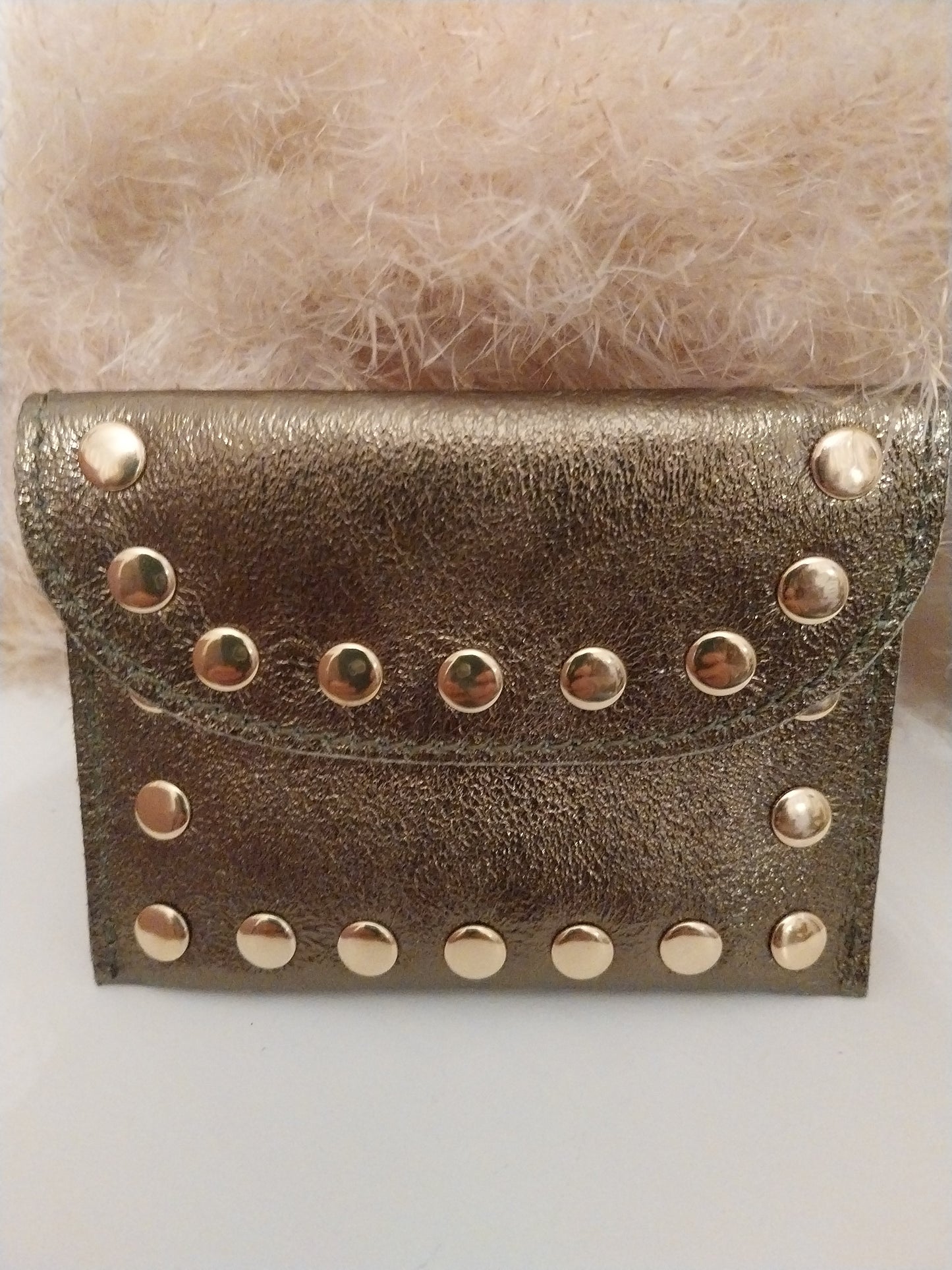 Porte carte doré 100% cuir  made in 🇮🇹
