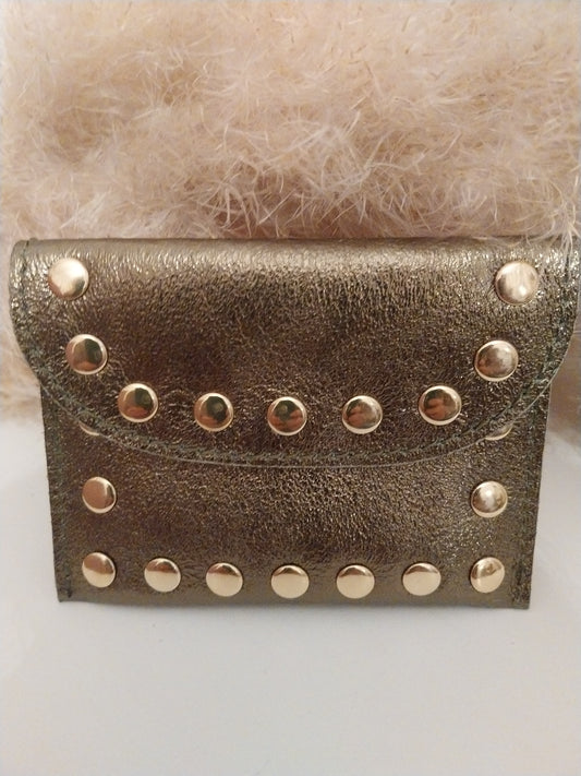Porte carte doré 100% cuir  made in 🇮🇹